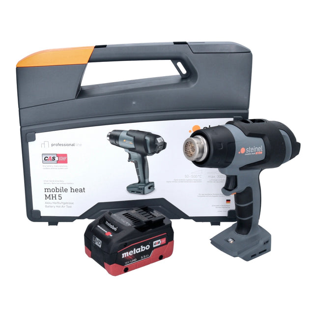 Steinel mobile heat MH 5 Cordless Heat Gun 50 - 500 °C 18V - CAS + 1x Battery 5.5 Ah + Case - without charger