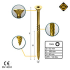 FORTE Tools Universal Holzschraube 6,0 x 100 mm T30 100 Stk. ( 000051399491 ) gelb verzinkt Torx Senkkopf Teilgewinde