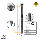 FORTE Tools Universal Holzschraube 5,0 x 100 mm T25 100 Stk. ( 000040113878 ) silber verzinkt Torx Senkkopf Teilgewinde