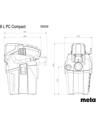 Metabo AS 18 L PC Compact Akku Sauger 18 V 6 l IPX4 Staubklasse L Nass und Trocken + 1x Akku 5,5 Ah - ohne Ladegerät