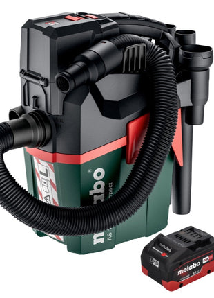 Metabo AS 18 L PC Compact Akku Sauger 18 V 6 l IPX4 Staubklasse L Nass und Trocken + 1x Akku 8,0 Ah - ohne Ladegerät