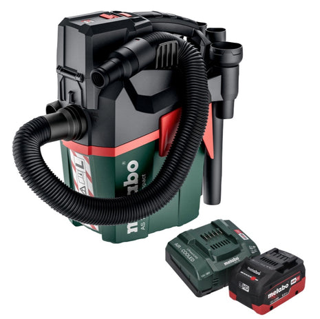 Metabo AS 18 L PC Compact Akku Sauger 18 V 6 l IPX4 Staubklasse L Nass und Trocken + 1x Akku 8,0 Ah + Ladegerät