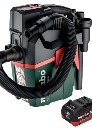 Metabo AS 18 L PC Aspirateur à batterie compact 18 V 6 l IPX4 classe de poussière L humide et sec + 1x batterie 10,0 Ah - sans chargeur