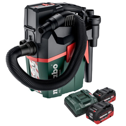 Metabo AS 18 L PC Compact cordless vacuum cleaner 18 V 6 l IPX4 dust class L wet and dry + 2x battery 10.0 Ah + charger