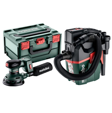 Metabo Set SXA 18 LTX 125 BL lijadora excéntrica a batería 18 V 125 mm + aspirador compacto AS 18 L PC (691199000) - sin batería, sin cargador