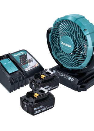 Makita DCF 102 RT Akku Ventilator Lüfter 18 V 18 cm + 2x Akku 5,0 Ah + Ladegerät - Toolbrothers