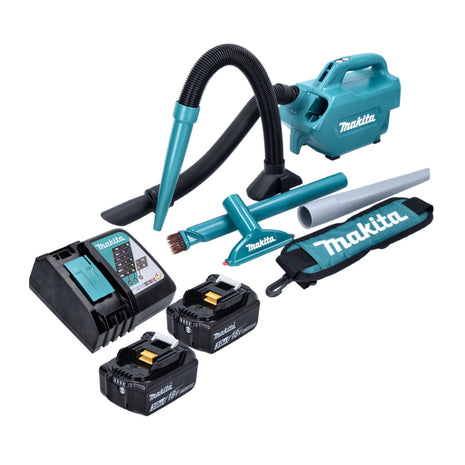 Makita DCL 184 RF Akku Staubsauger 18 V 54 mbar 0,5 l + 2x Akku 3,0 Ah + Ladegerät - Toolbrothers