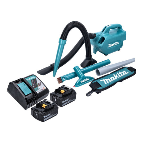 Makita DCL 184 RG Akku Staubsauger 18 V 54 mbar 0,5 l + 2x Akku 6,0 Ah + Ladegerät - Toolbrothers