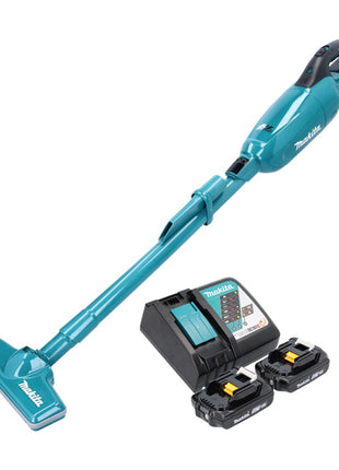 Makita DCL 280 FRA Akku Staubsauger 18 V Brushless + 2x Akku 2,0 Ah + Ladegerät