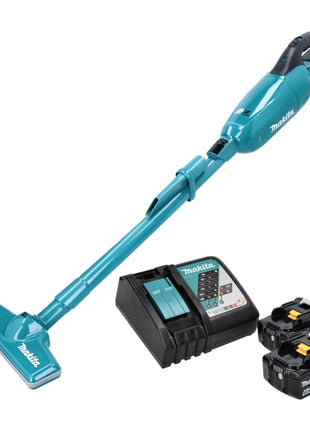 Makita DCL 280 FRG Akku Staubsauger 18 V Brushless + 2x Akku 6,0 Ah + Ladegerät