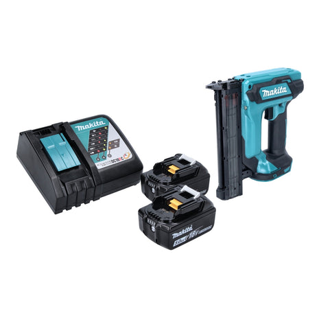 Makita DFN 350 RT Akku Stauchkopfnagler 18 V 15 - 35 mm + 2x Akku 5,0 Ah + Ladegerät