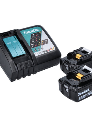 Makita DFN 350 RT Cloueur à tête d'emballage sur batterie 18 V 15 - 35 mm + 2x batteries 5,0 Ah + chargeur