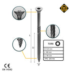 FORTE Tools Universal Holzschraube 6,0 x 90 mm T30 200 Stk. ( 2x 000040113892 ) silber verzinkt Torx Senkkopf Teilgewinde