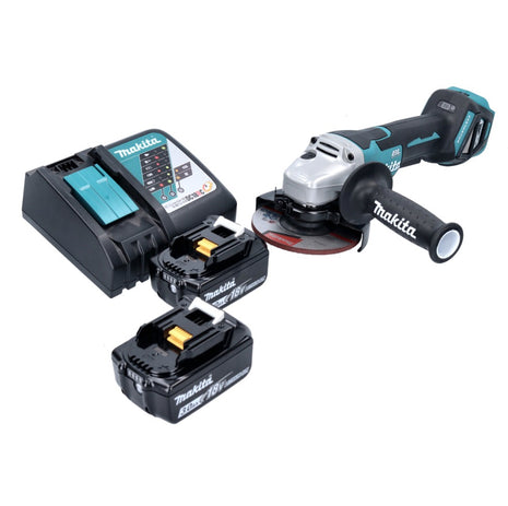 Makita DGA 515 RF Akku Winkelschleifer 18 V 125 mm Brushless + 2x Akku 3,0 Ah + Ladegerät