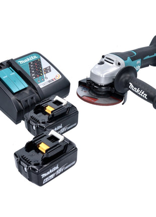 Makita DGA 515 RG Meuleuse d'angle sur batterie 18 V 125 mm sans balais + 2x batteries 6,0 Ah + chargeur