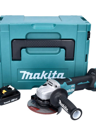 Amoladora angular a batería Makita DGA 515 A1J 18 V 125 mm sin escobillas + 1x batería 2,0 Ah + Makpac - sin cargador