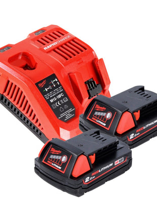 Milwaukee M18 BOS125-201 FC Ponceuse excentrique sans fil 125mm 18V + 2x Batteries 2,0Ah + Chargeur