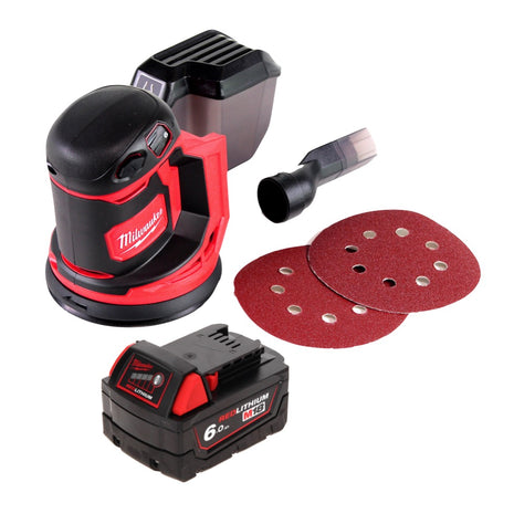 Lijadora excéntrica a batería Milwaukee M18 BOS125-601 18 V 125 mm + 1x batería 6,0 Ah - sin cargador