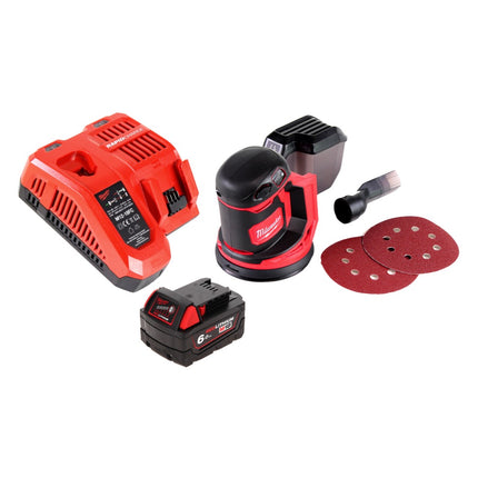 Milwaukee M18 BOS125-601 FC Random Orbital Sander 125mm 18V  + 1x Battery 6.0 Ah + Charger