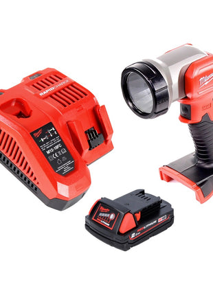 Luz de batería Milwaukee M18 TLED LED + 1x batería 2.0 Ah + cargador