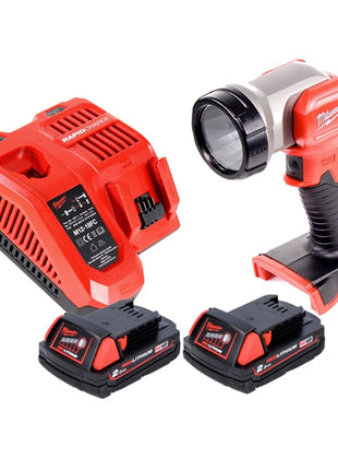 Luz de batería Milwaukee M18 TLED LED + 2x baterías 2.0 Ah + cargador