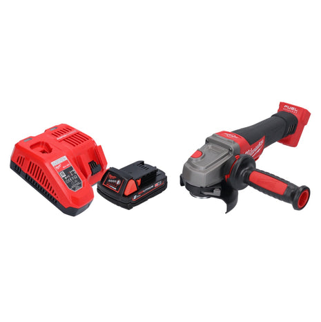 Amoladora angular a batería Milwaukee M18 CAG115XPDB-201 18 V 115 mm sin escobillas + 1x batería 2,0 Ah + cargador