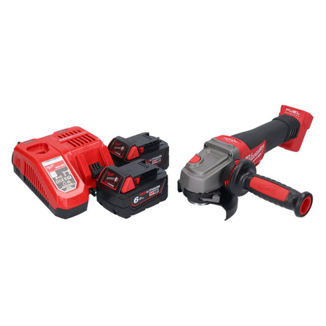 Amoladora angular a batería Milwaukee M18 CAG115XPDB-602 18 V 115 mm sin escobillas + 2x baterías 6,0 Ah + cargador