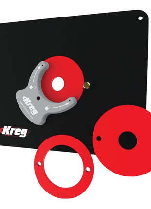 KREG PRS4038 Frästisch Einlegeplatte 298 x 235 x 9 mm + 3x Reduzierring 25 mm / 30 mm / 67 mm - Toolbrothers