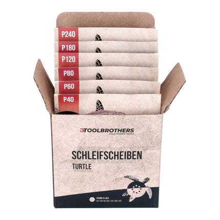 Metabo SXA 18 LTX 125 BL Lijadora excéntrica sin cable 125mm 18V sin escobillas + 2x Toolbrothers TURTLE sets de lijado + metaBOX set - sin batería, sin cargador (600146840)