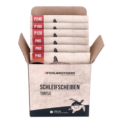 Bosch GEX 125-1 AE Exzenterschleifer 250 Watt 125 mm ( 0601387500 ) + 4x Toolbrothers TURTLE Schleifset - Toolbrothers