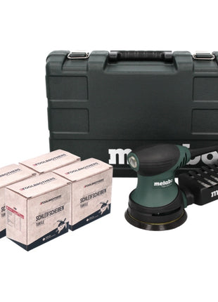 Lijadora excéntrica Metabo FSX 200 Intec 240 W 125 mm + 4x Juego de lijado Toolbrothers TURTLE + estuche