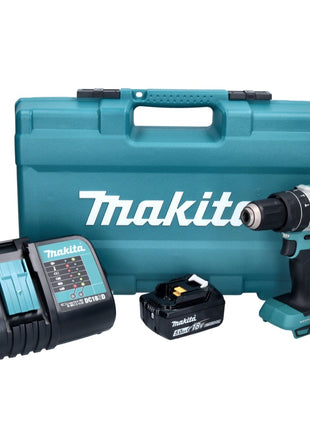 Makita DHP 484 STX5 Akku Schlagbohrschrauber 18 V 54 Nm Brushless + 1x Akku 5,0 Ah + Ladegerät + 101 tlg. Zubehör Set + Koffer