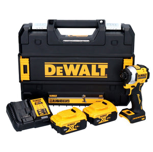 DeWalt DCF 850 P2 Akku Schlagschrauber 18 V 205 Nm 1/4" Brushless + 2x Akku 5,0 Ah + Ladegerät + TSTAK