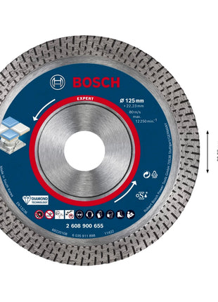 Bosch EXPERT HardCeramic Diamant Trennscheibe 125 x 22,23 mm 1 Stk. ( 2608900655 ) Diamond Technology