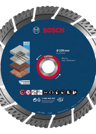 Bosch EXPERT MultiMaterial Diamant Trennscheibe 230 x 22,23 mm 1 Stk. ( 2608900663 ) Long Life - Toolbrothers