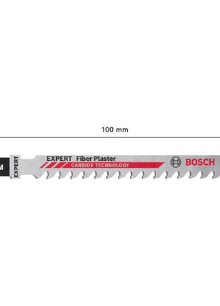 Bosch EXPERT Fiber Plaster T 141 HM hoja de sierra de calar 100 mm 3 piezas (2608900563) Tecnología de carburo