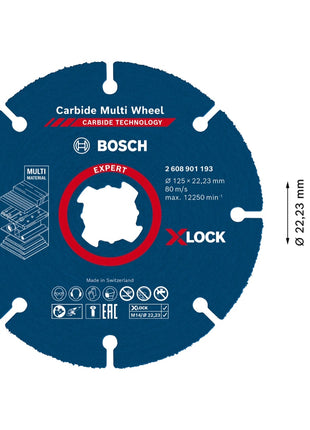 Disco de corte Bosch Expert Carbide Multi Wheel X-LOCK (2608901193) 125 mm x 22,23 mm