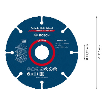 Bosch EXPERT Carbide Multi Wheel Trennscheibe 115 x 22,23 mm 1 Stk. ( 2608901188 ) Carbide Technology