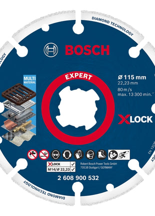 Bosch EXPERT Diamond Metal Wheel X-LOCK Trennscheibe 115 x 22,23 mm 1 Stk. ( 2608900532 ) Diamond Technology - Toolbrothers