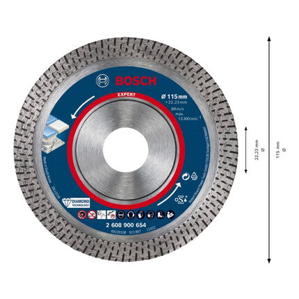 Bosch EXPERT HardCeramic Diamant Trennscheibe 115 x 22,23 mm 1 Stk. ( 2608900654 ) Diamond Technology