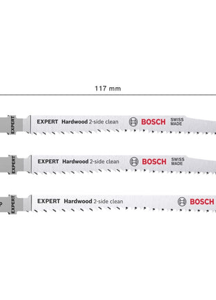 Bosch EXPERT Hardwood 2 side clean T 308 BF / BFP Stichsägeblatt Set 117 mm 3 tlg. ( 2608900549 ) Bi-Metall