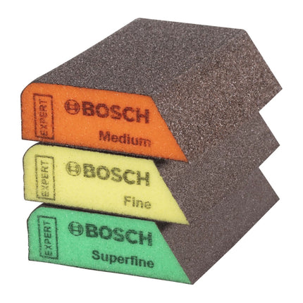 Bosch Expert S470 Set d'éponges abrasive 69 x 97 x 26 mm Moyen / Fin / Superfin 3 pcs. ( 2608901174 )