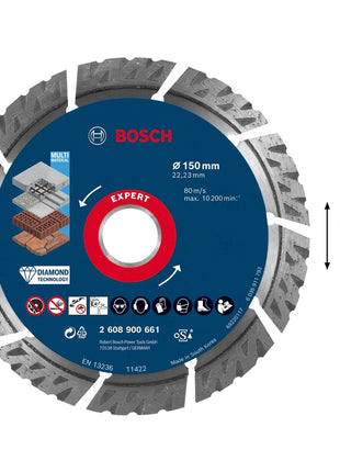 Bosch EXPERT MultiMaterial Diamant Trennscheibe 150 x 22,23 mm 1 Stk. ( 2608900661 ) Long Life - Toolbrothers