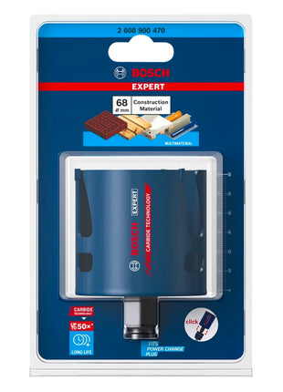 Bosch Expert Construction Material Lochsäge 68 x 60 mm ( 2608900470 ) Carbide Technology für Dreh- und Schlagbohrer