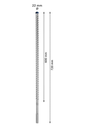 Bosch Expert SDS max 8X Hammerbohrer 22 x 720 mm ( 2608900235 ) für Stahlbeton Stein Carbide Technology