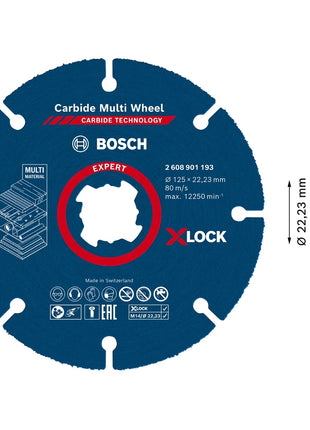 Disco de corte Bosch Expert Carbide Multi Wheel X-LOCK (2608901195) 125 mm x 22,23 mm 10 piezas.