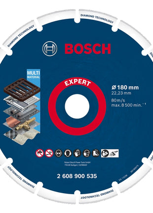 Disco de corte Bosch Expert Diamond Metal Wheel 180 x 22,23 mm (2608900535) Diamond Technology