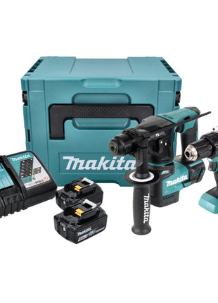 Makita DLX 2271 TJ Akku Combo Kit DDF 484 Akku Bohrschrauber + DHR 171 Akku Bohrhammer + 2x Akku 5,0 Ah + Ladegerät + Makpac