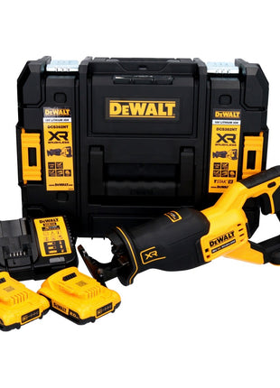 DeWalt DCS 382 D2T Akku Reciprosäge Säbelsäge 18 V Brushless + 2x Akku 2,0 Ah + Ladegerät + TSTAK