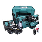 Taladro percutor a batería Makita DHR 243 RTJW 18 V 2,0 J SDS plus sin escobillas + 2x baterías 5,0 Ah + cargador + aspiración + Makpac